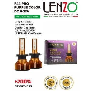 هدلایت F44 PRO برند لنزو با نور بنفش وصورتی